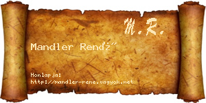 Mandler René névjegykártya